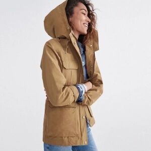 Penfield Kasson 60/40 Flannel Lined Tan Hooded Field Coat Utility Jacket medium